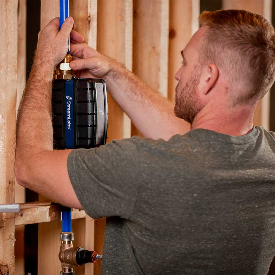 Professional StreamLabs Water monitoring system installed by expert technicians for reliable water leak detection.