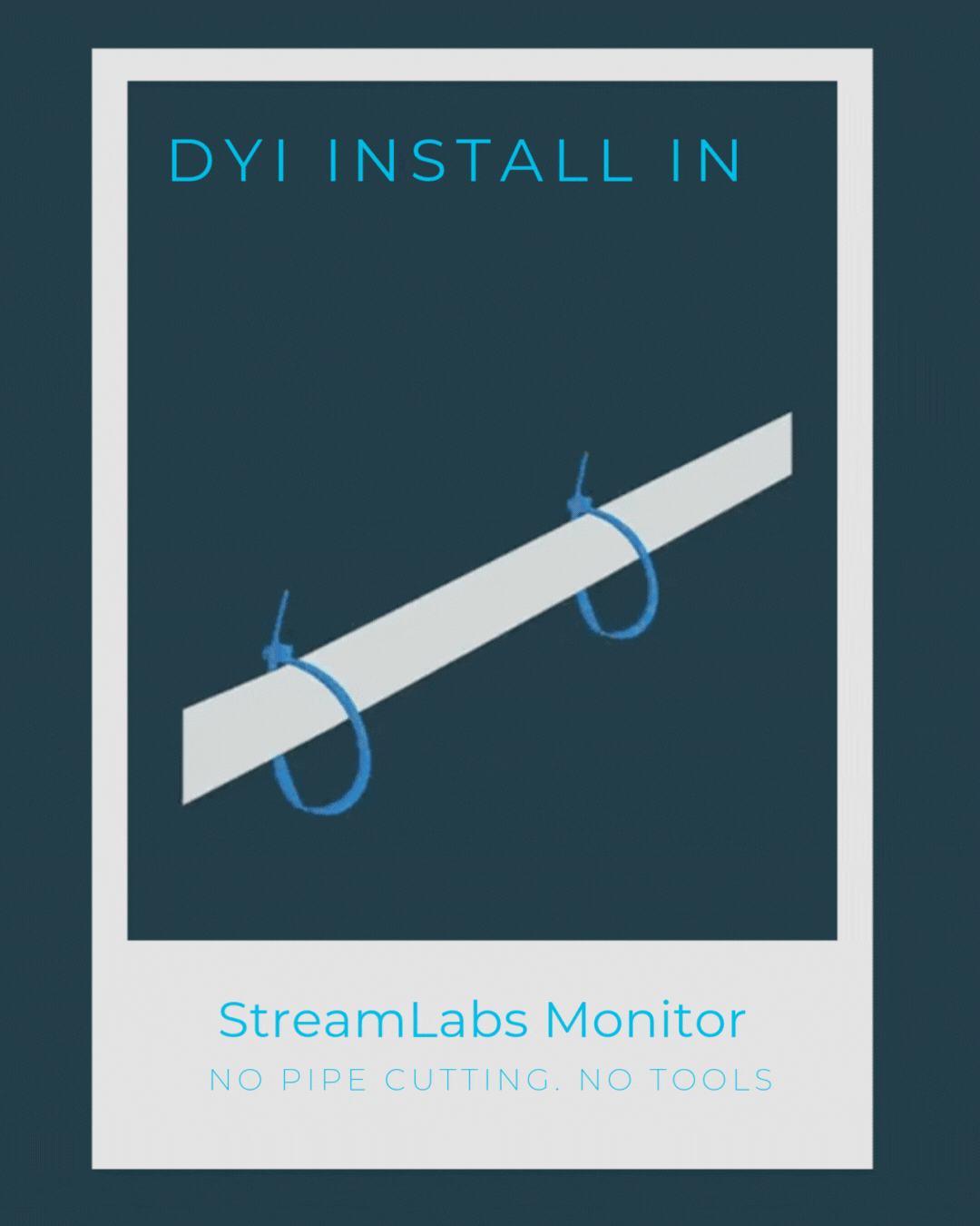 StreamLabs Monitor clamp-on sensor installed on home water pipe DIY, no pipe cutting