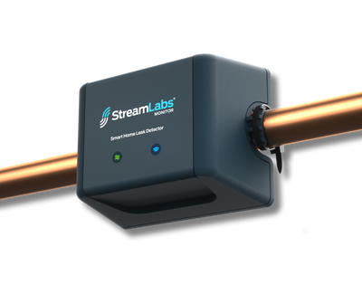 StreamLabs Monitor non-invasive water leak detection sensor for pipes